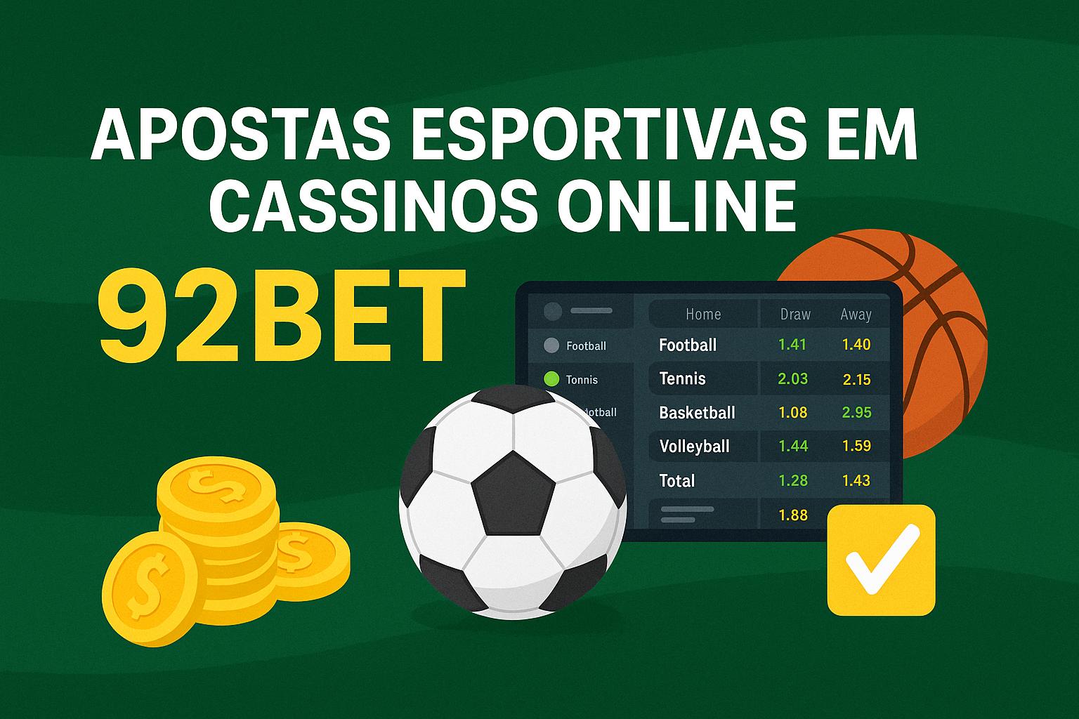 Aposte em apostas esportivas no cassino online 92BET